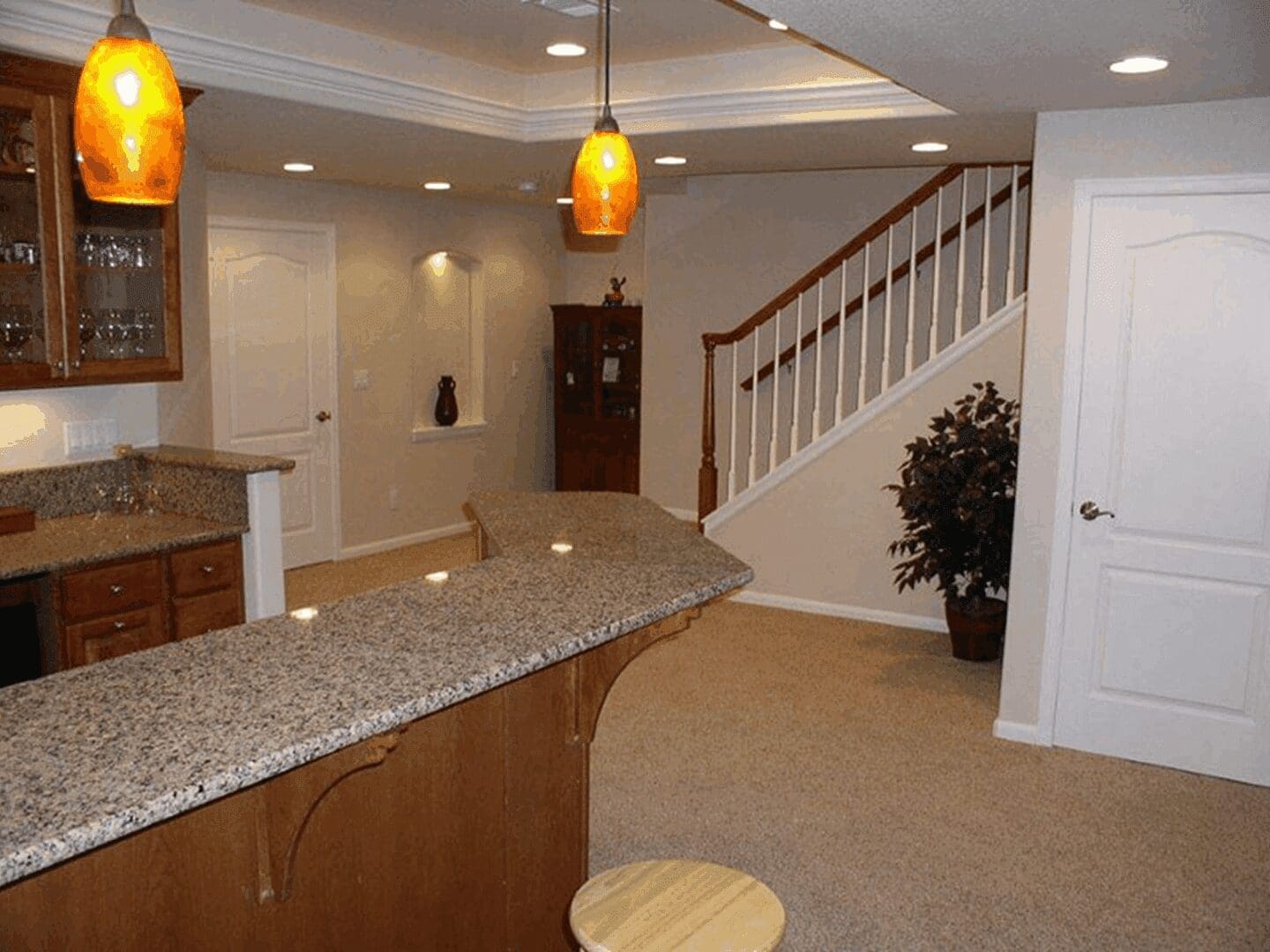 Cozy basement bar area
