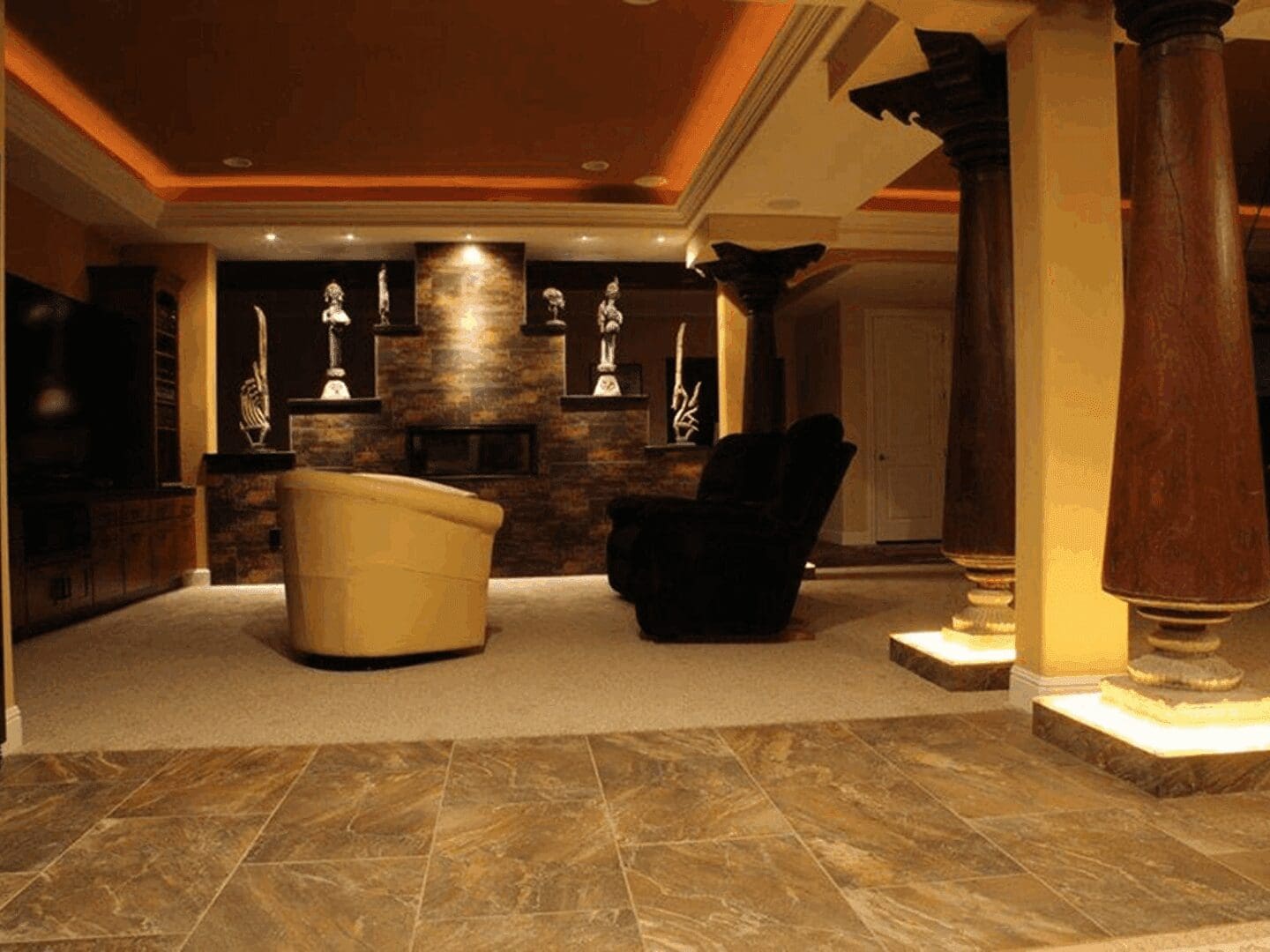Stylish room featuring ornate columns