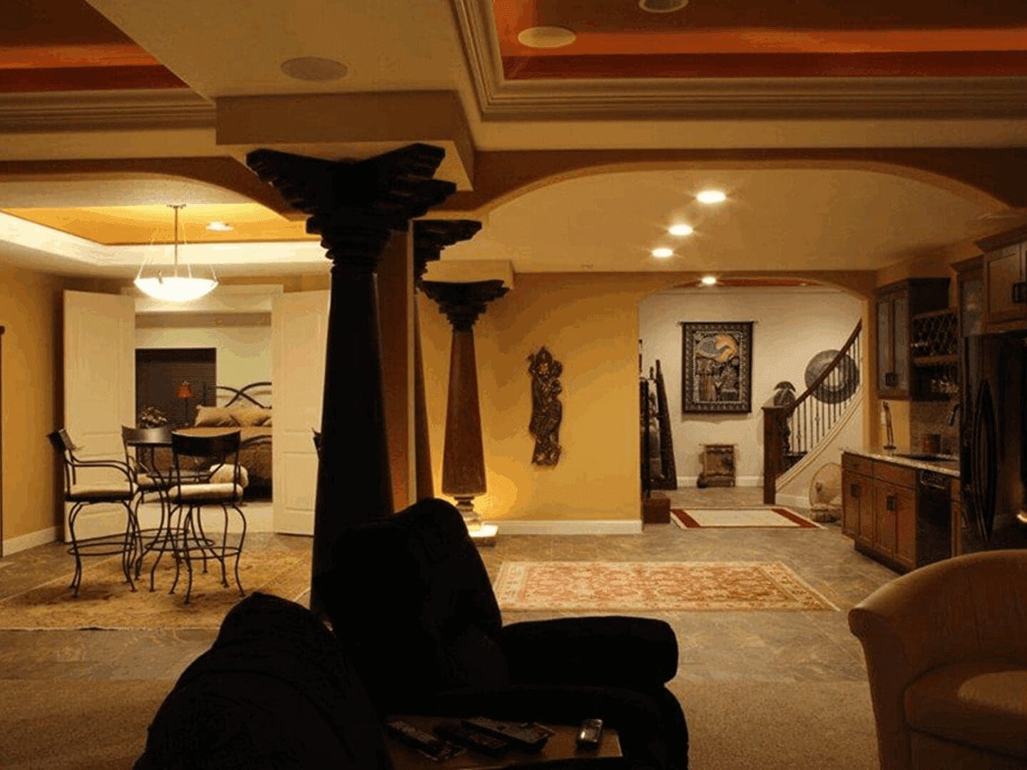 Elegant living room with warm lighting