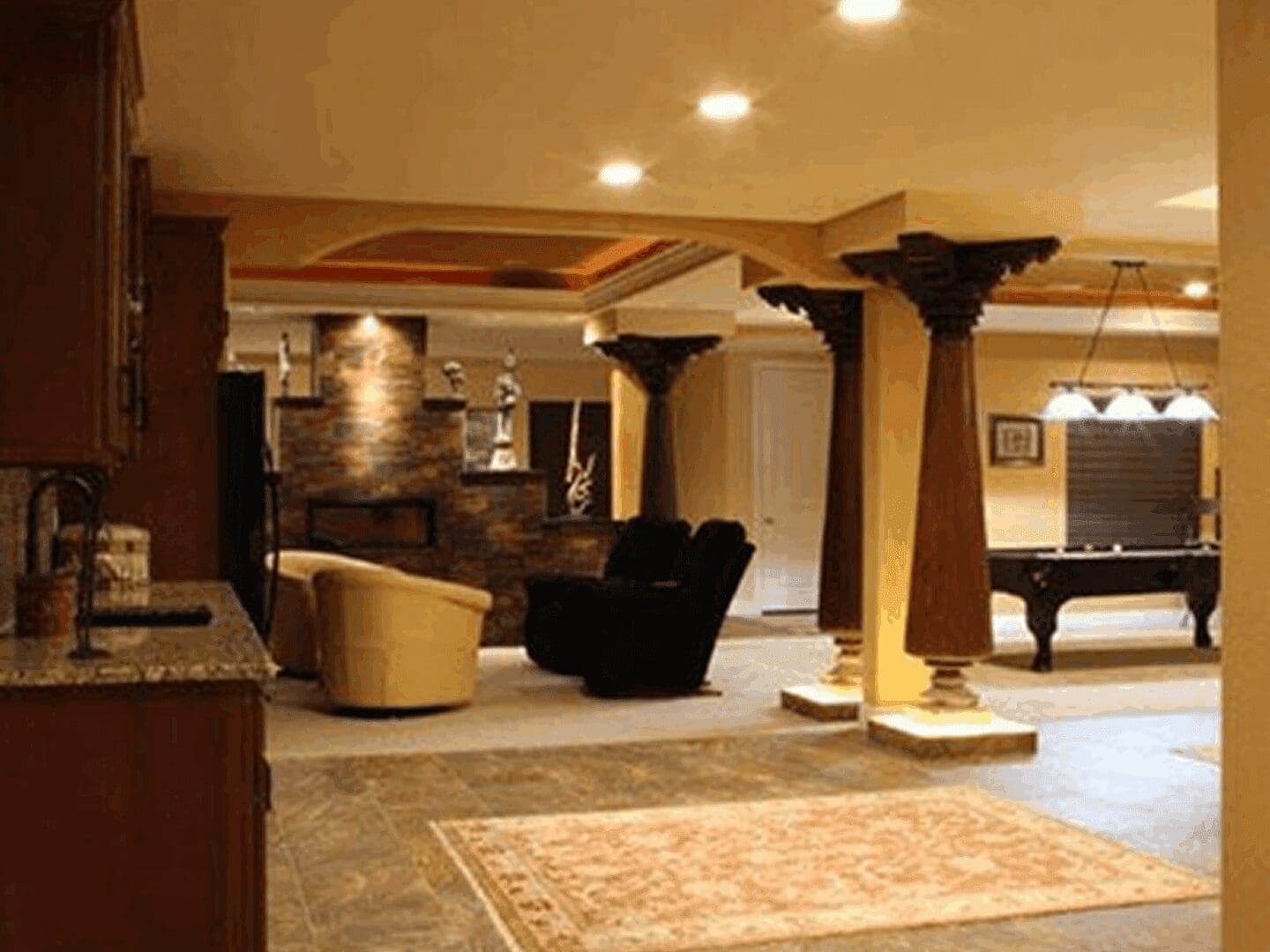 Elegant home entertainment area